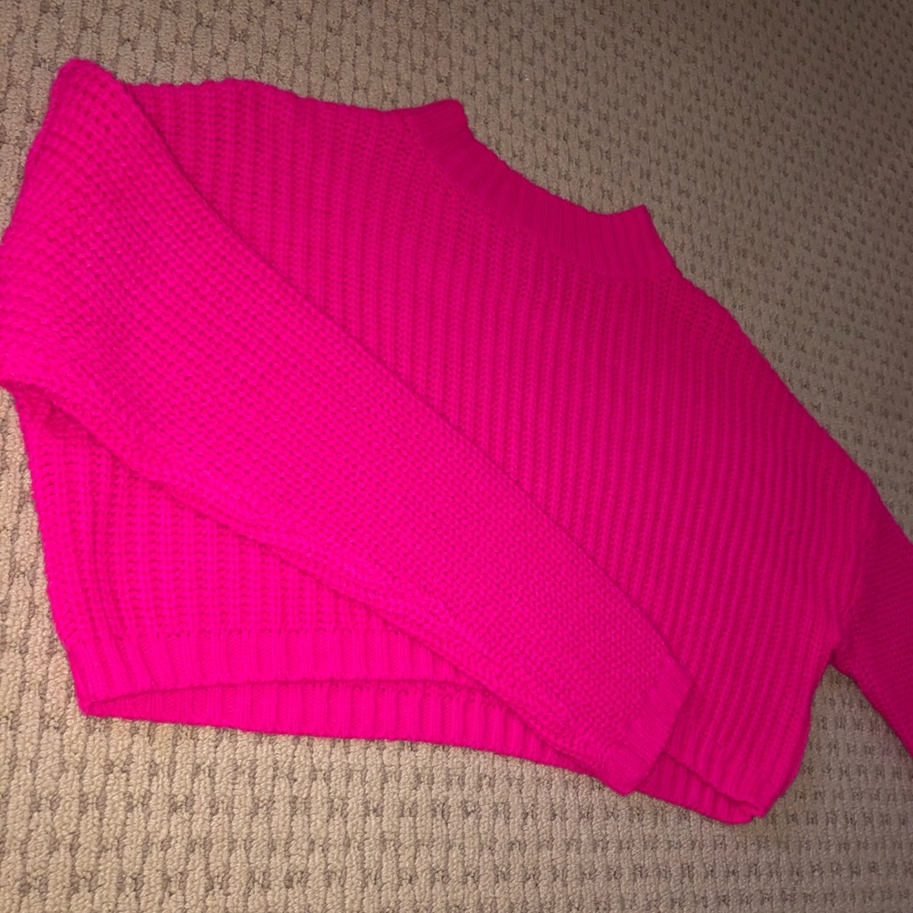 Pink cropped sweater!